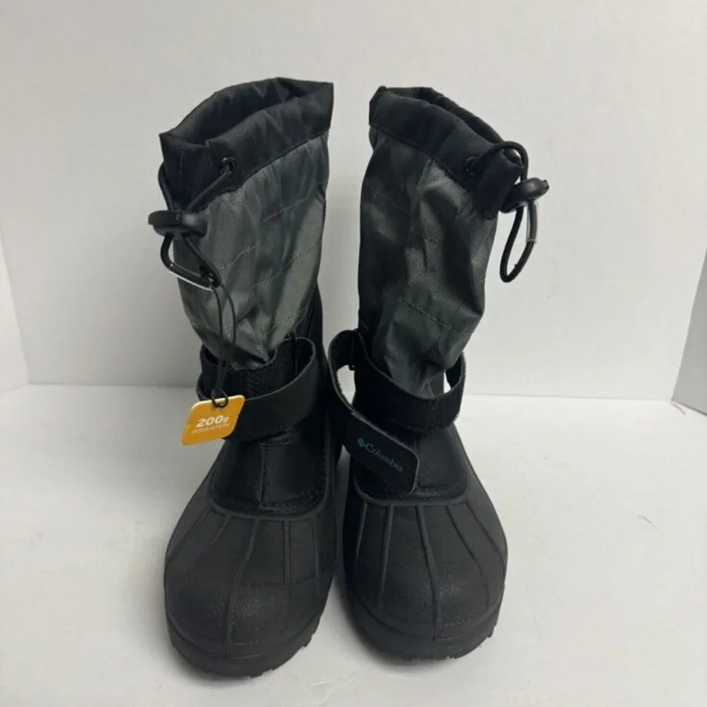 Columbia Powderbug Plus II Snow Boot Black Size 4 M Big Kid